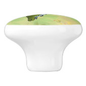 Hummingbird and Pink Lily on Floral Pattern Keramische Knop (Zijkant)