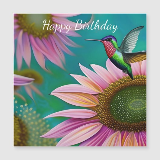 Hummingbird and Pink Sunflower (Voorkant)