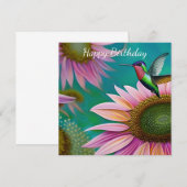 Hummingbird and Pink Sunflower (Voorkant / Achterkant)