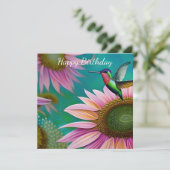 Hummingbird and Pink Sunflower (Staand voorkant)