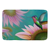 Hummingbird and Pink Sunflower Badmat (Voorkant)