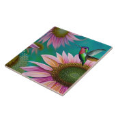 Hummingbird and Pink Sunflower Tegeltje (Zijkant)