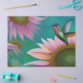 Hummingbird and Pink Sunflower Tissuepapier (Craft)
