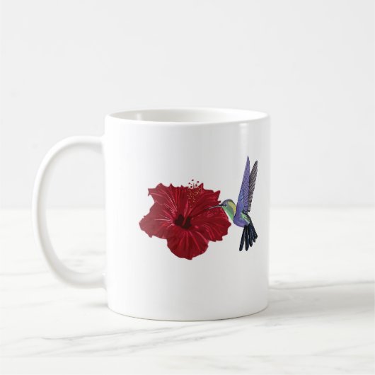 Hummingbird and Red Hibiscus Koffiemok (Links)