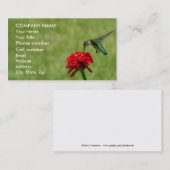 Hummingbird and Red Zinnia Visitekaartje (Voorkant / Achterkant)