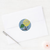 Hummingbird and Roos in the Rain Painting Ronde Sticker (Envelop)