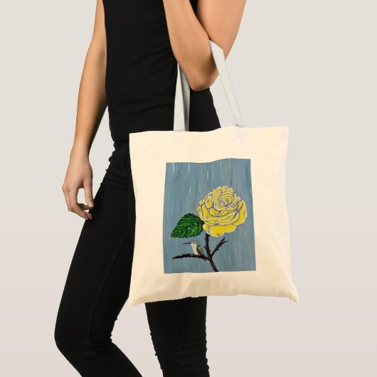 Hummingbird and Roos in the Rain Painting Tote Bag (Voorkant (product))