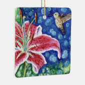 Hummingbird and Stargazer Lily Painting Keramisch Ornament (Rechts)