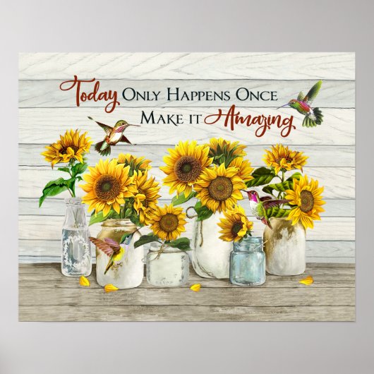 Hummingbird and Sunflower maakt het geweldig Poster (Voorkant)