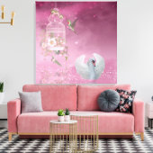 Hummingbird and Swan Canvas Afdruk (Insitu (Woonkamer))