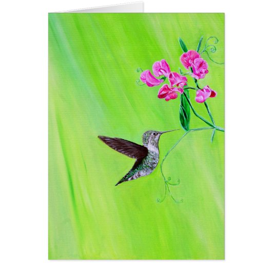 Hummingbird and Sweet Peas Painting (Voorkant)