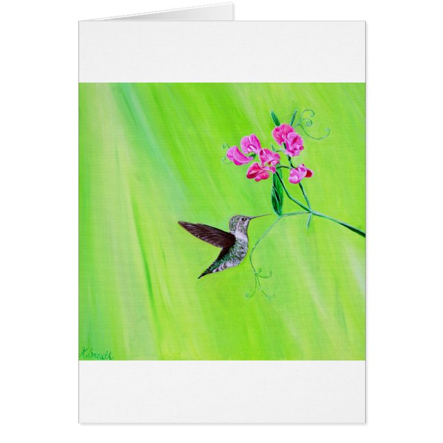 Hummingbird and Sweet Peas Painting (Voorkant)