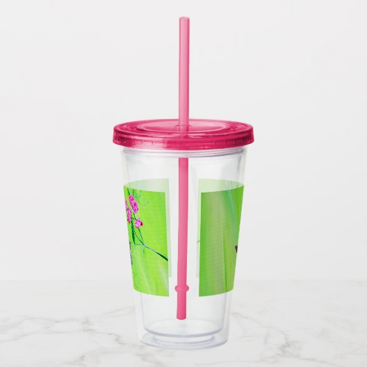 Hummingbird and Sweet Peas Painting Acryl Drinkbeker (Rechts)