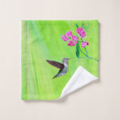 Hummingbird and Sweet Peas Painting Bad Handdoek (Wasdoekje)
