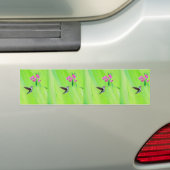 Hummingbird and Sweet Peas Painting Bumpersticker (Op auto)
