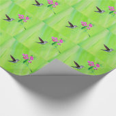 Hummingbird and Sweet Peas Painting Cadeaupapier (Hoek)