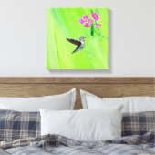 Hummingbird and Sweet Peas Painting Canvas Afdruk (Insitu (Slaapkamer))