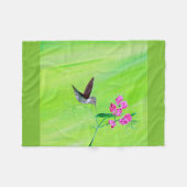 Hummingbird and Sweet Peas Painting Fleece Deken (Voorkant (Horizontaal))