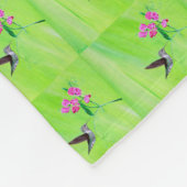 Hummingbird and Sweet Peas Painting Fleece Deken (Hoek)