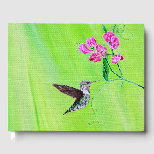 Hummingbird and Sweet Peas Painting Gastenboek (Voorkant)