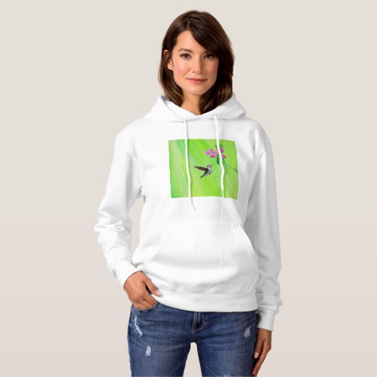 Hummingbird and Sweet Peas Painting Hoodie (Voorkant volledig)
