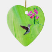 Hummingbird and Sweet Peas Painting Keramisch Ornament (Rechts)