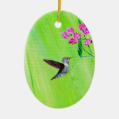 Hummingbird and Sweet Peas Painting Keramisch Ornament (Voorkant)