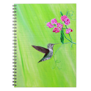 Hummingbird and Sweet Peas Painting Notitieboek