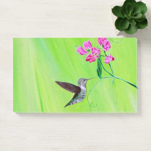 Hummingbird and Sweet Peas Painting Post-it® Notes (Kantoor)