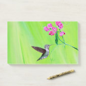 Hummingbird and Sweet Peas Painting Post-it® Notes (Op bureau)