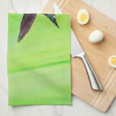 Hummingbird and Sweet Peas Painting Theedoek (Quarter Fold)