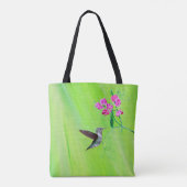 Hummingbird and Sweet Peas Painting Tote Bag (Achterkant)