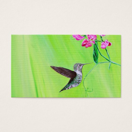 Hummingbird and Sweet Peas Painting Visitekaartje (Voorkant)