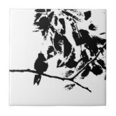 Hummingbird and Tree Branches Silhouette Tegeltje (Voorkant)