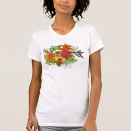 Hummingbird and tropical bouquet t-shirt