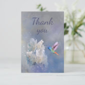 Hummingbird and white garden flower Dank je wel Bedankkaart (Staand voorkant)