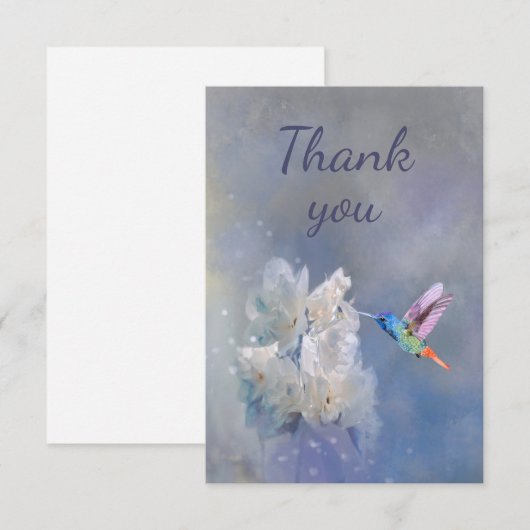 Hummingbird and white garden flower Dank je wel Bedankkaart (Voorkant / Achterkant)