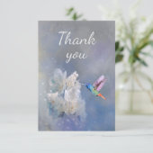 Hummingbird and white garden flower Dank je wel Bedankkaart (Staand voorkant)