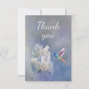 Hummingbird and white garden flower Dank je wel Bedankkaart