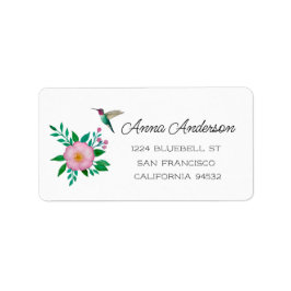 Hummingbird and Wild Roos Address Label