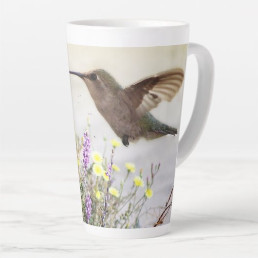 Hummingbird and Wildflower Digital Art Coffee Mok (Rechterhoek)