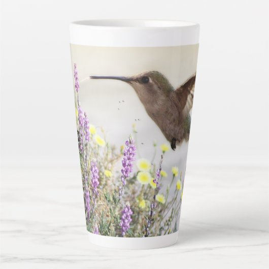 Hummingbird and Wildflower Digital Art Coffee Mok (Voorkant)