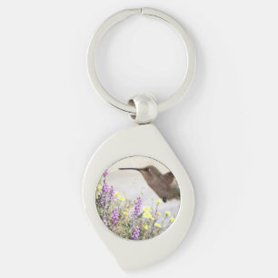 Hummingbird and Wildflower Digital Art Sleutelhang Sleutelhanger
