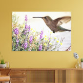 Hummingbird and Wildflowers Digital Art Canvas Afdruk (Insitu (Woonkamer))