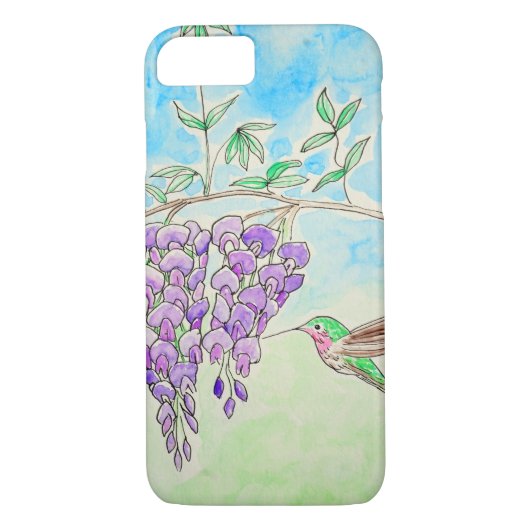 Hummingbird and Wisteria Painting Case-Mate iPhone Case (Achterkant)