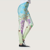 Hummingbird and Wisteria Painting Leggings (Rechts)