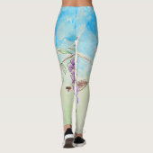 Hummingbird and Wisteria Painting Leggings (Achterkant)