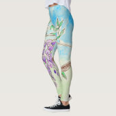 Hummingbird and Wisteria Painting Leggings (Links)