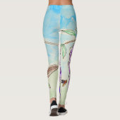 Hummingbird and Wisteria Painting Leggings (Achterkant)