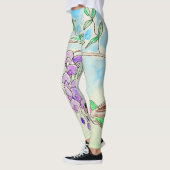 Hummingbird and Wisteria Painting Leggings (Links)